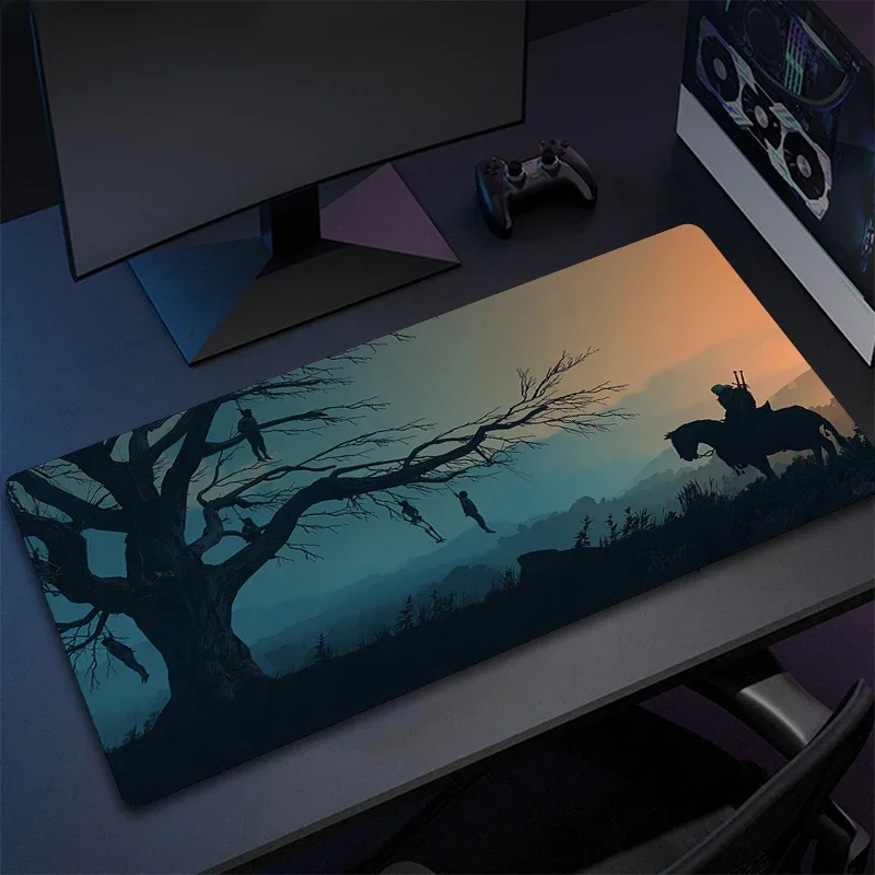 Grand tapis de souris de jeu T-The W-Witchers 3 W-Wild H-Hunt XXL, grand tapis de souris en caoutchouc antidérapant pour ordinateur portable et bureau