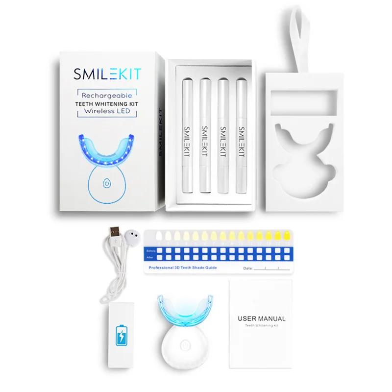 2022 New Electric Teeth Whitening LED Home Use Wireless Tooth Bleaching Gel Kits Remove Dental Stains Tools Oral Care