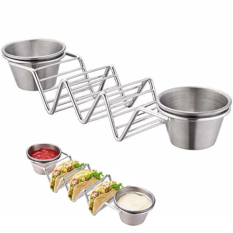 Support en acier inoxydable pour friteuse à air, support progressif, prend en charge 3 tortillas, plaques d'escalier progressives, four, gadgets de cuisine, 2 pièces