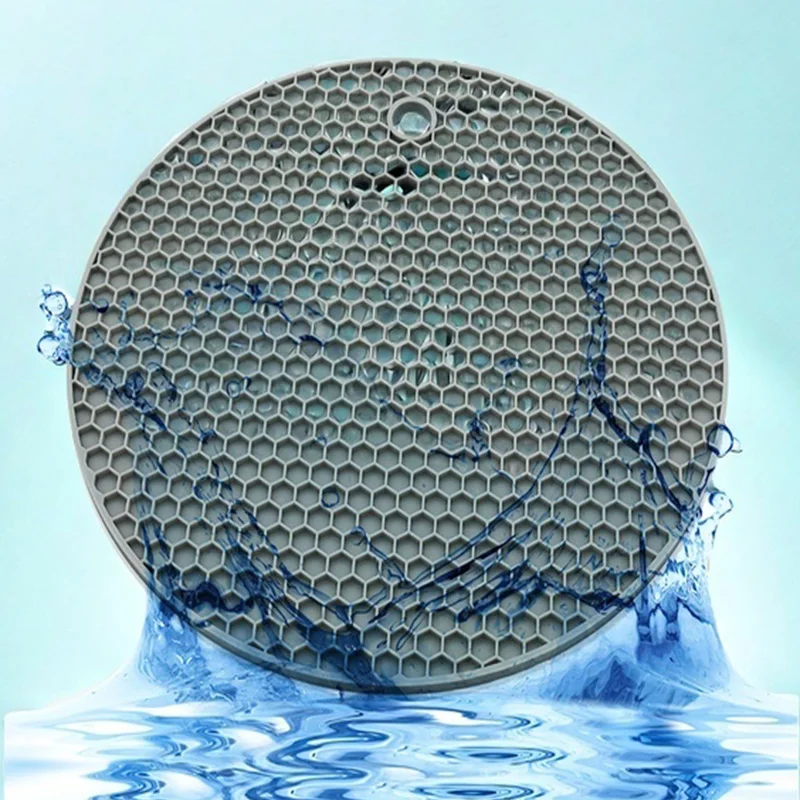 حصيرة مطاطية متعددة الوظائف مقاومة للحرارة غير قابلة للانزلاق - لأواني المطبخ/الأكواب/الأوعية، واستخدام طاولة الطعام