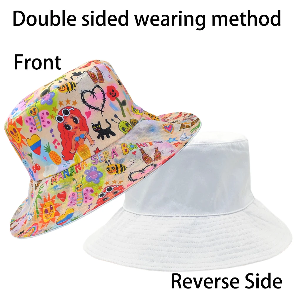 Mermaid Printing Karol G Fisherman hats Manana Sera Bonito Bucket Hat Summer Women Breathable Sun Hat Men Fishing Hats