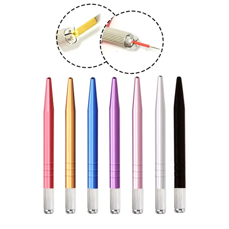 Hair Stroked Microblading Pen  Embroidery Manual Eyebrow Tattoo Pen 5 Pieces For Permanent Makeup Supplies Tebori Tool