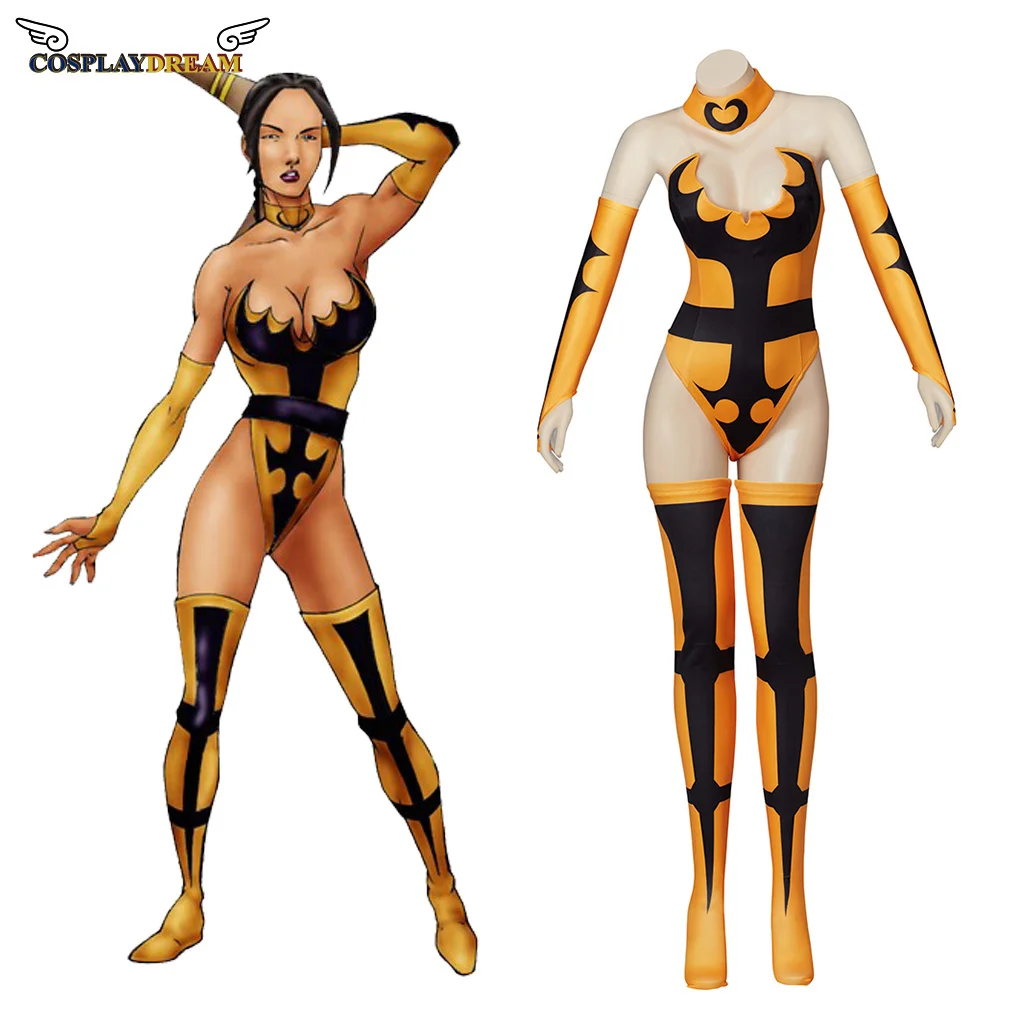 

Tanya cosplay costume Tanya Yellow Sexy Bodysuit Fighting suit Women's Adult Full Jumpsuit Set With Gloves Over Knee Socks