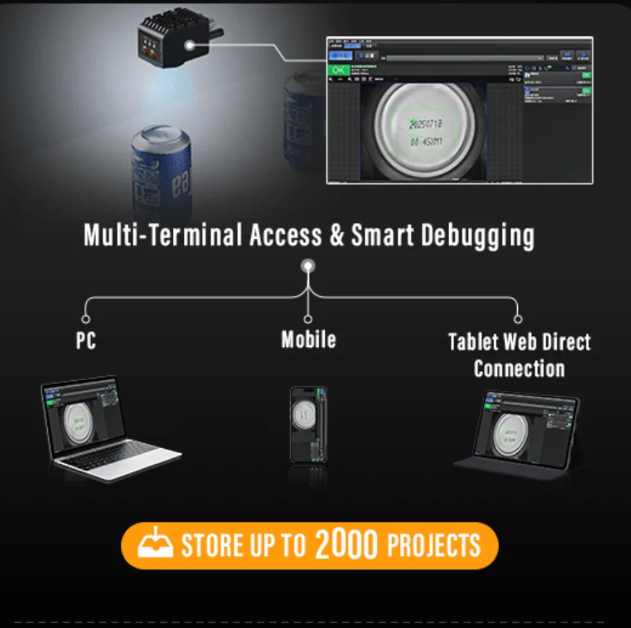 AI Smart Camera 1.6MP 60fps IP65 Industrial Vision Camera with Barcode QR Code OCR Recognition for Automation Inspection iLOGIX
