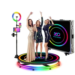 360 piattaforma in metallo Photo Booth Machine Automatic Spin Slow Motion Video Booth Camera Booth per eventi di feste di matrimonio