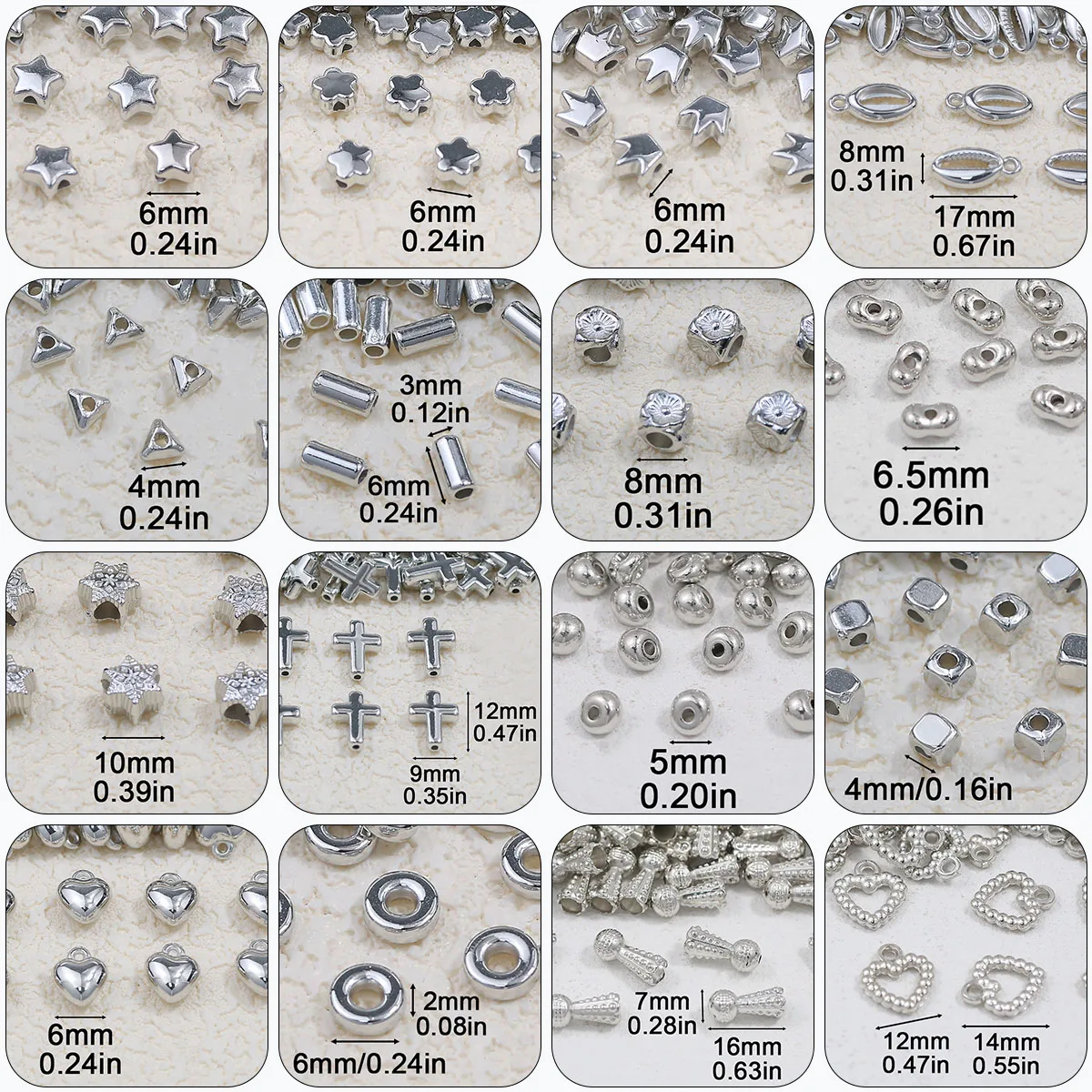 3-16mm 10-300pcs Plastic Beads in various styles and shapes  Spacer Loose Beads Jewelry Making DIY Bracelets Necklaces Accessori