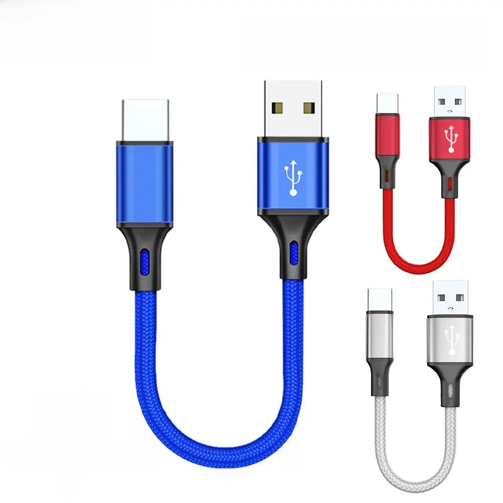 Câble court Micro USB de 0.25M, cordon de données de Type c, charge rapide, Portable, pour batterie externe, iPhone 15, Samsung, téléphone Android