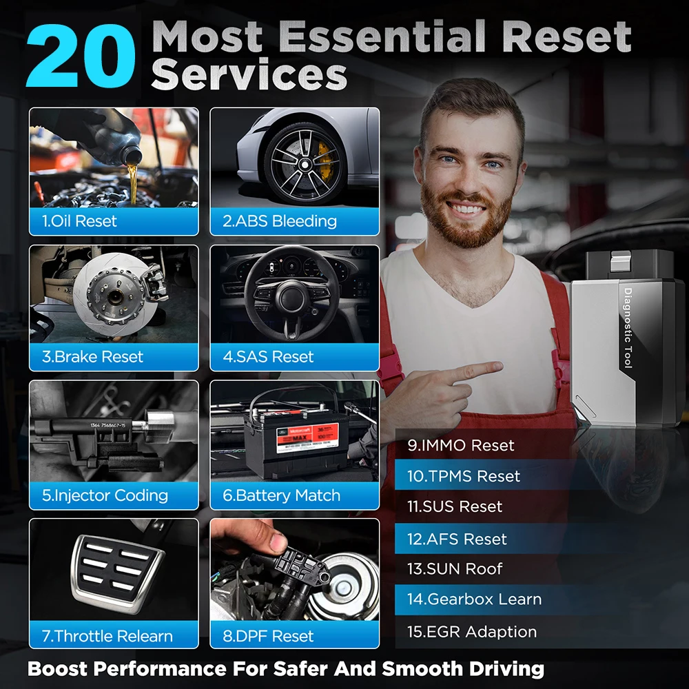 ماسح ضوئي KINGBOLEN Soloscan Obd2 مزود بتقنية البلوتوث، ثنائي الاتجاه 20+ أداة مسح تشخيص السيارة لبنز/BMW/Audi/GM مجانًا مدى الحياة #4