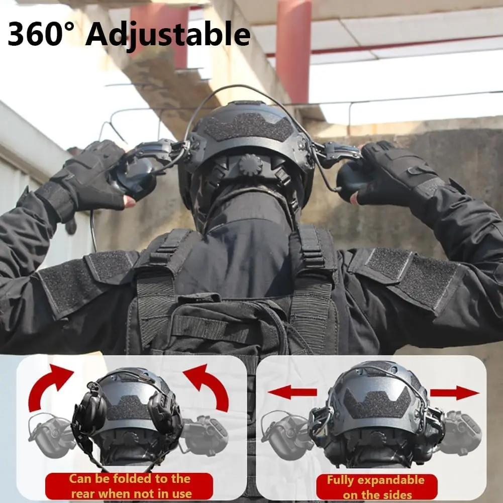 Tactical FAST Helmet Set Adjustable Airsoft Paintball Helmet with Headset Battery Bag NVG Model for Outdoor Hunting Cosplay Game