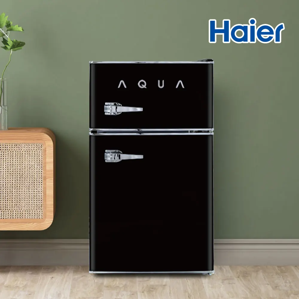 Haier Meade Century Modern Retro Small Mini Refrigerator 82L 3D Chrome Logo _ Visit Installation ARTA82MDCLB