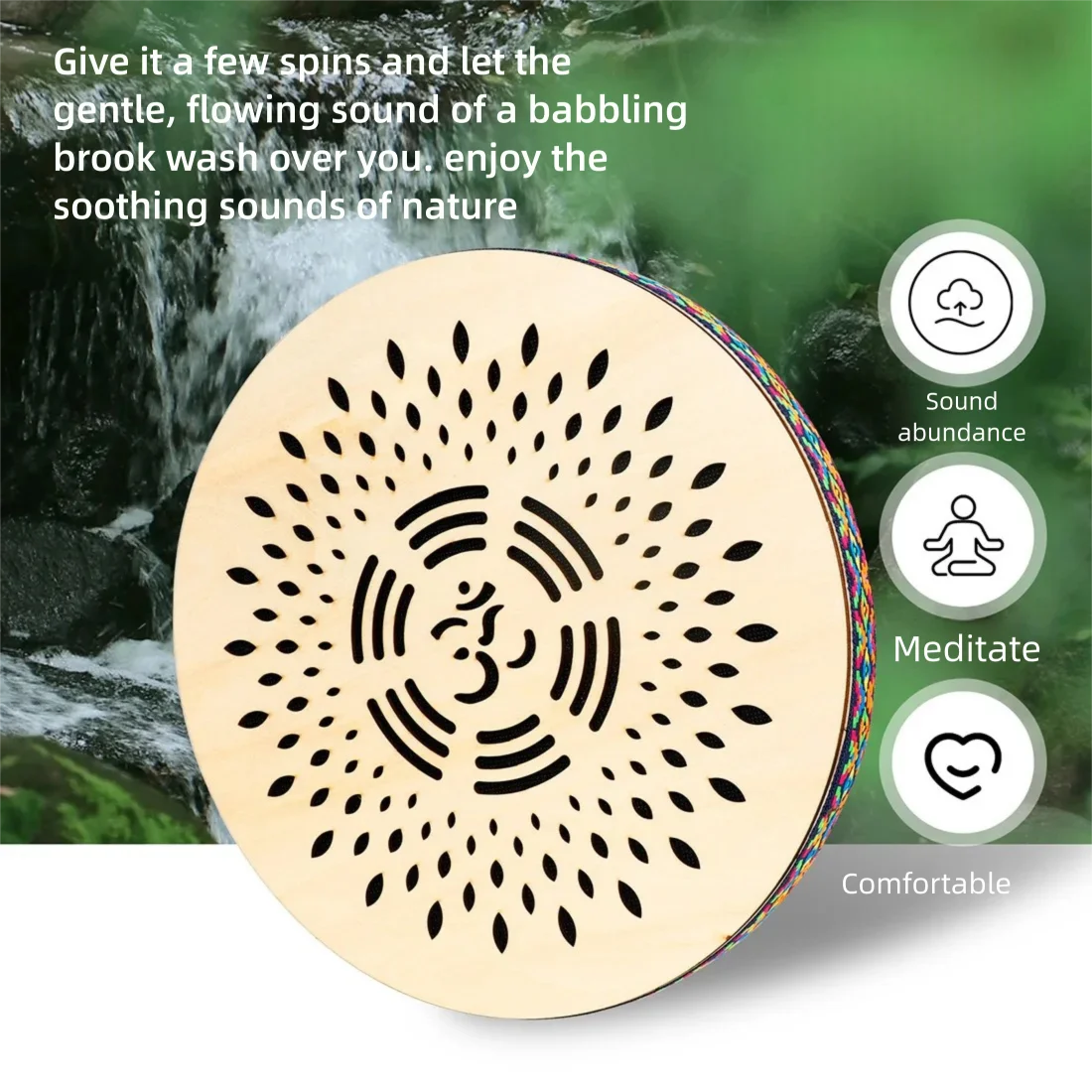 

Stream Drum Sound Sea Drum Wooden Water Sound Hand Drum for Home Supplies Gift Ethnic Percussion Instrument Drum Gift