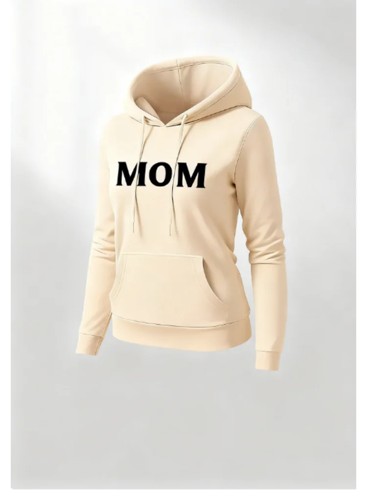 Hoodie Vintage Motif MOM, Pullover Longgar, Sweatshirt Berkerudung, Streetwear Kasual, Estetika Harajuku Gothic, Atasan Unisex, Trendi Y2K
