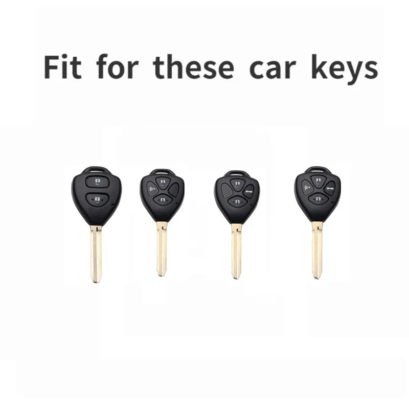 ABS Carbon Key Shell For Toyota Corolla Camry Avensis Reiz RAV4 Crown Avalon Venza Matrix Yaris 2/3/4 Button Remote Car Key Case