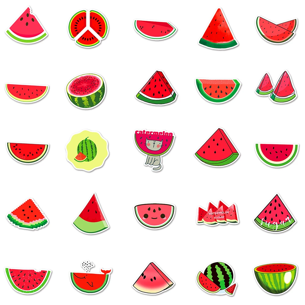 10/30/50PCS Cartoon Watermelon Stickers DIY Laptop Suitcase Fridge Notebook Phone Car Stickers Kids Graffiti Decals Classic Toys