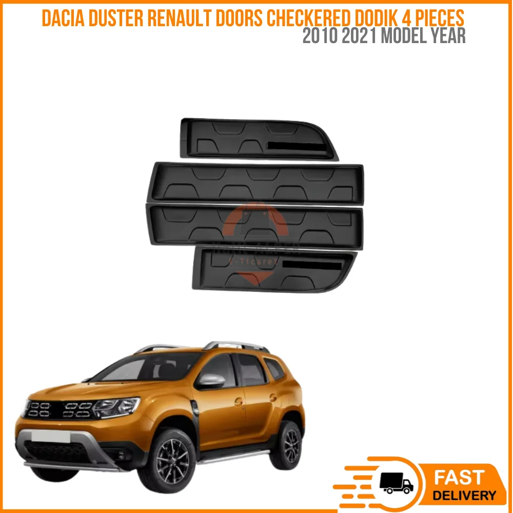 For Dacia Duster Renault Doors Checkered Dodik 4 Pieces 2010 2021 Car Decorations Trim Accessories Mouldings Protector