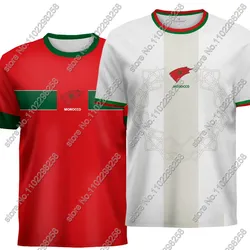 Maillot Morocco National Jersey team Fans 2024 T Shirts 3D Print Mens Shorts Running Streetwear Casual Training Suit Clothe