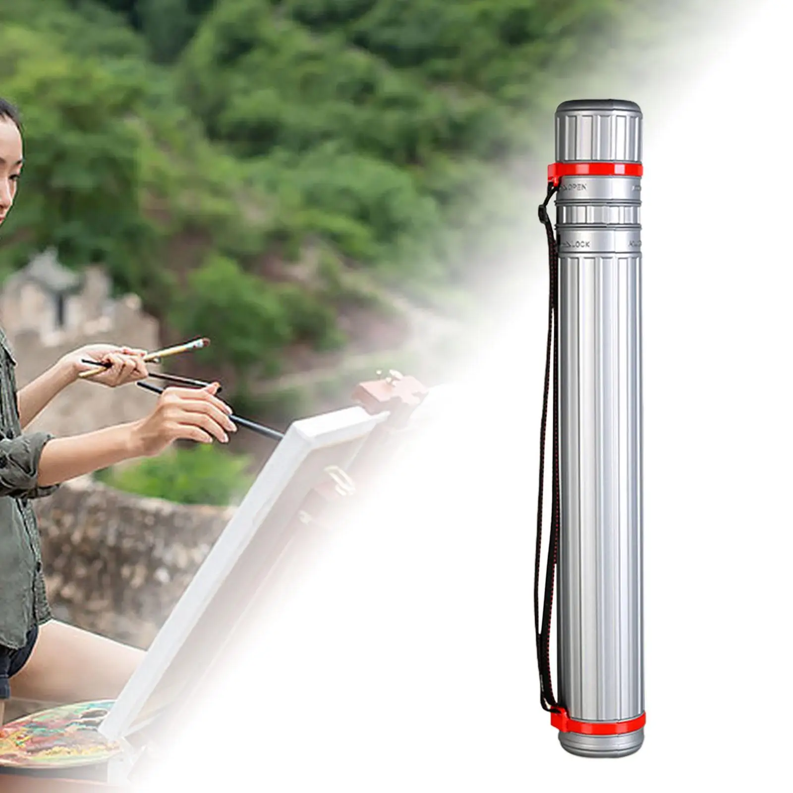 Poster Tube Extendable Portable Expands from 25'' to 41'' Document Storage