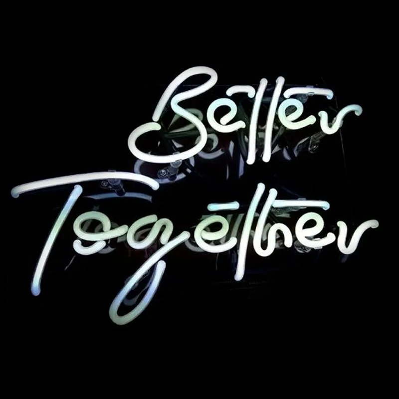 

Neon Sign Better Together for Bedroom Neon Bar Sign Party Decor Neon Light Sign Glass Aesthetic Wall Decor Handcraft Personlize