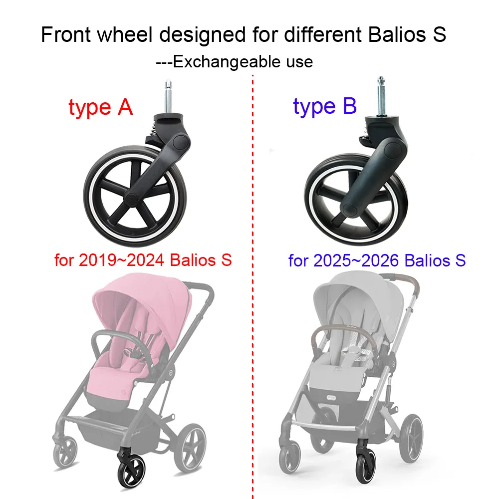 Buggy Front Wheel Two Versions For Cybex Balios S Lux Different Frame Design Exchangeable Use ! Direct Replace Accessories