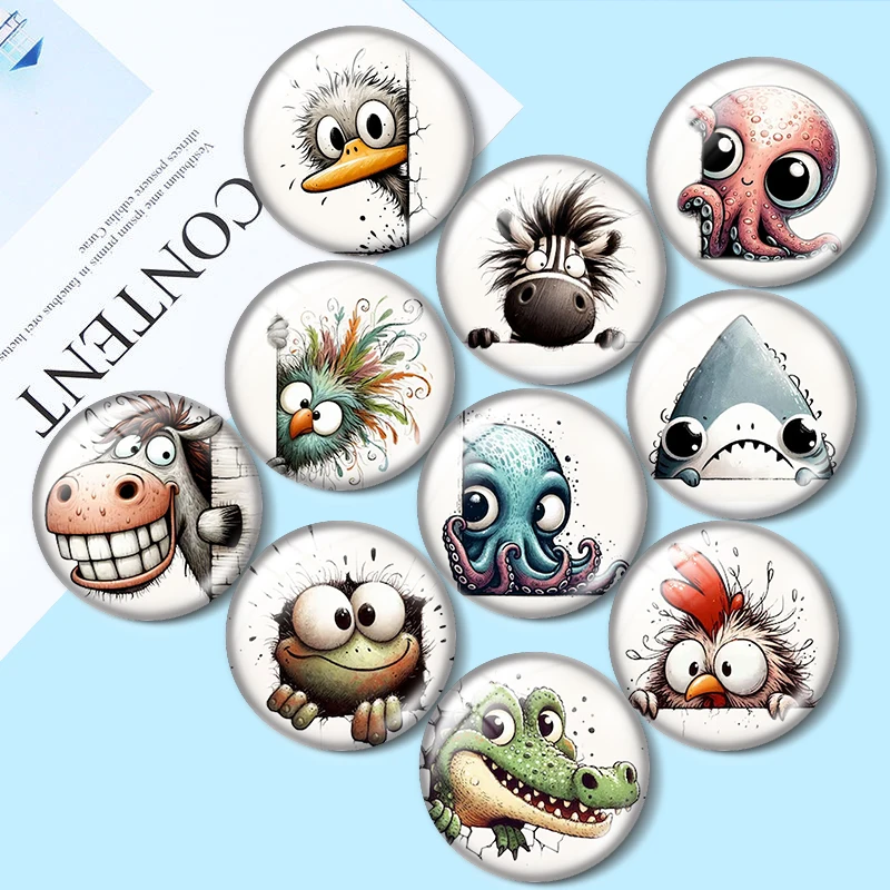 

Стеклянные кабошоны «Посмотревшиеся животные» 12/18/20/25 мм для браслетов, подвесок, колец, демонстрационных серег, фурнитура для изготовления украшений