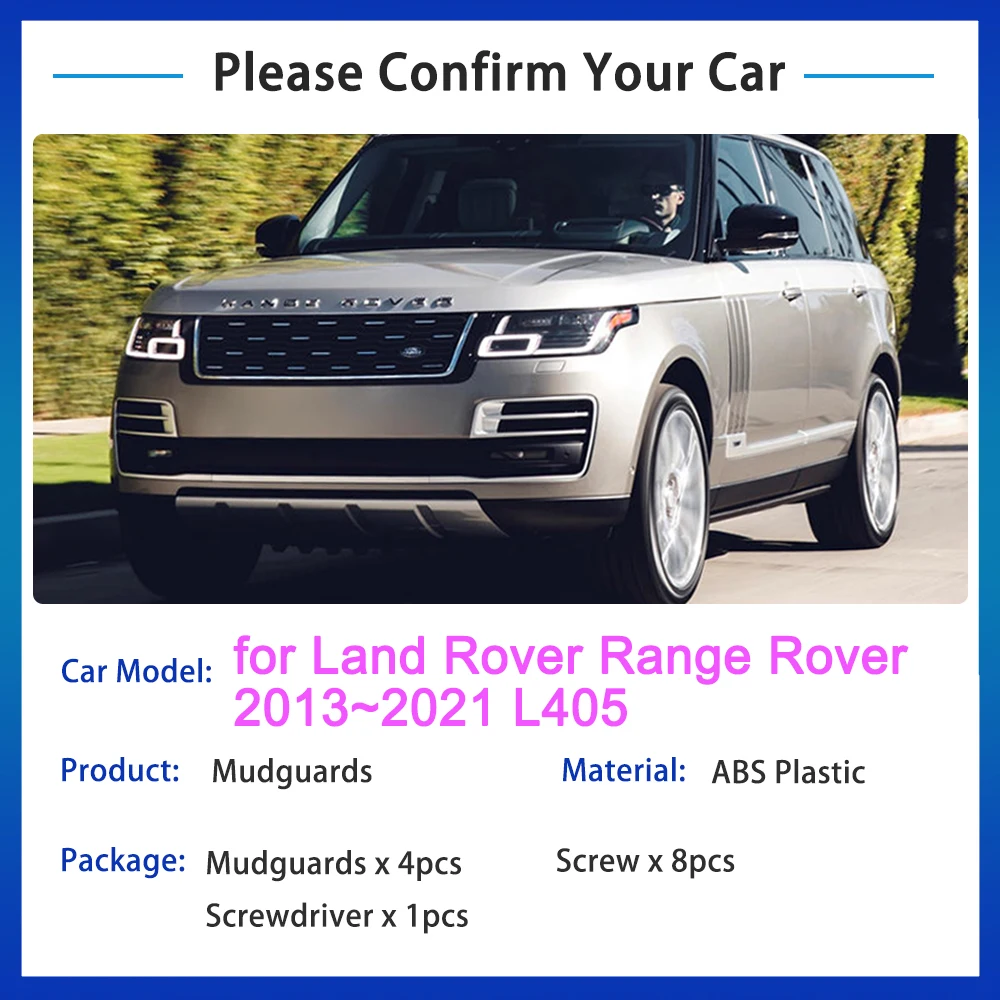 for Land Rover Range Rover L405 2013 2014 2015 2016 2017 2018 2019 2020 2021 Mud Flap Mudguard Fenders Splash Guards Accessories
