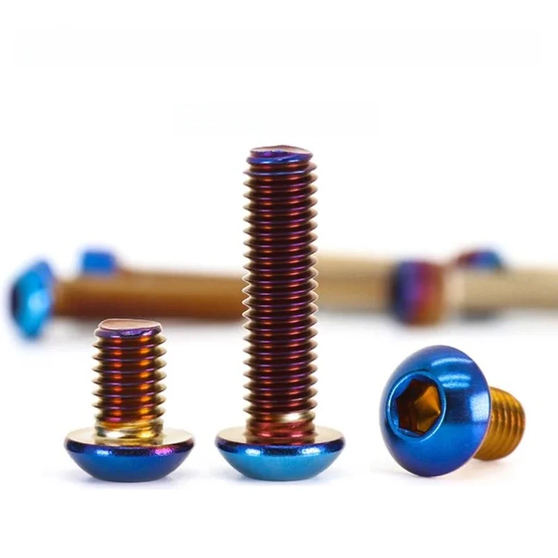 AliExpress Angooter M4 M5 M6 M8 M10 iso7380 Stainless steel titanium blue plated Hex Socket screw Button Head Allen Bolt Screws for Bike motorcycle