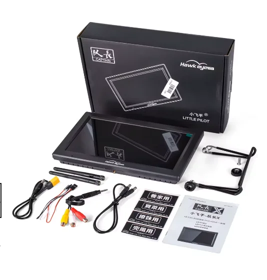 Hawkeye Little Pilot Captain X FPV Monitor with DVR 5.8G 60CH 10.2 inch Dual Receivers 1024x600 LED 16:9 NTSC/PAL Auto Search