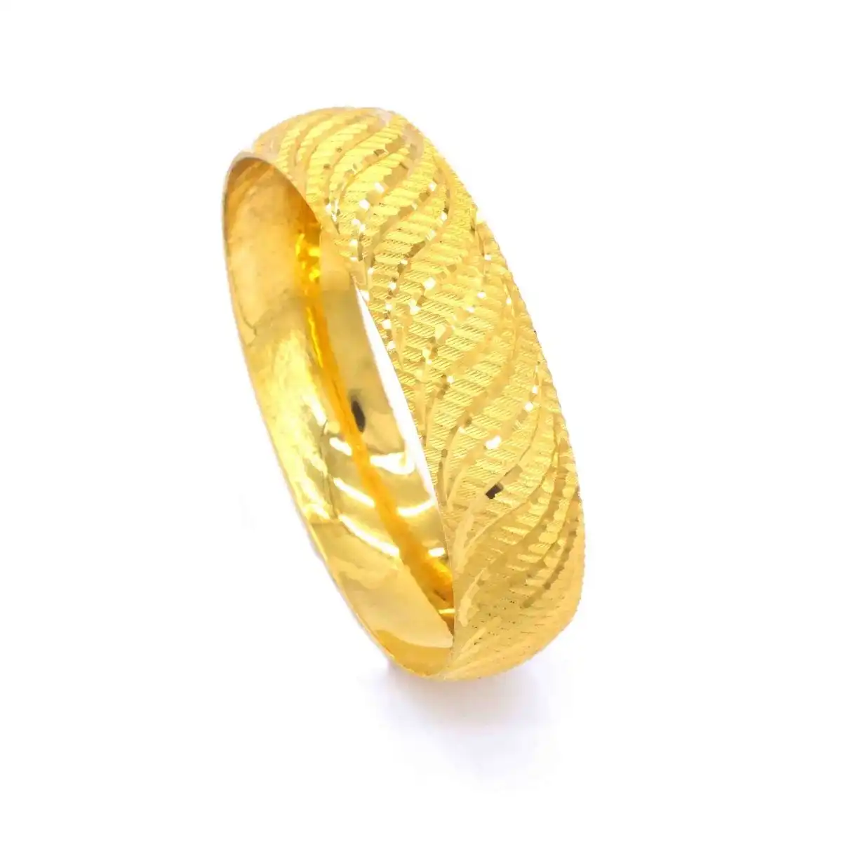 22 Carat 1.5 Cm Snake Stripe Patterned Gold Plated Bangle Bracelet For Women 2023 New Fashion Trend Stainless Link Elegant Gift