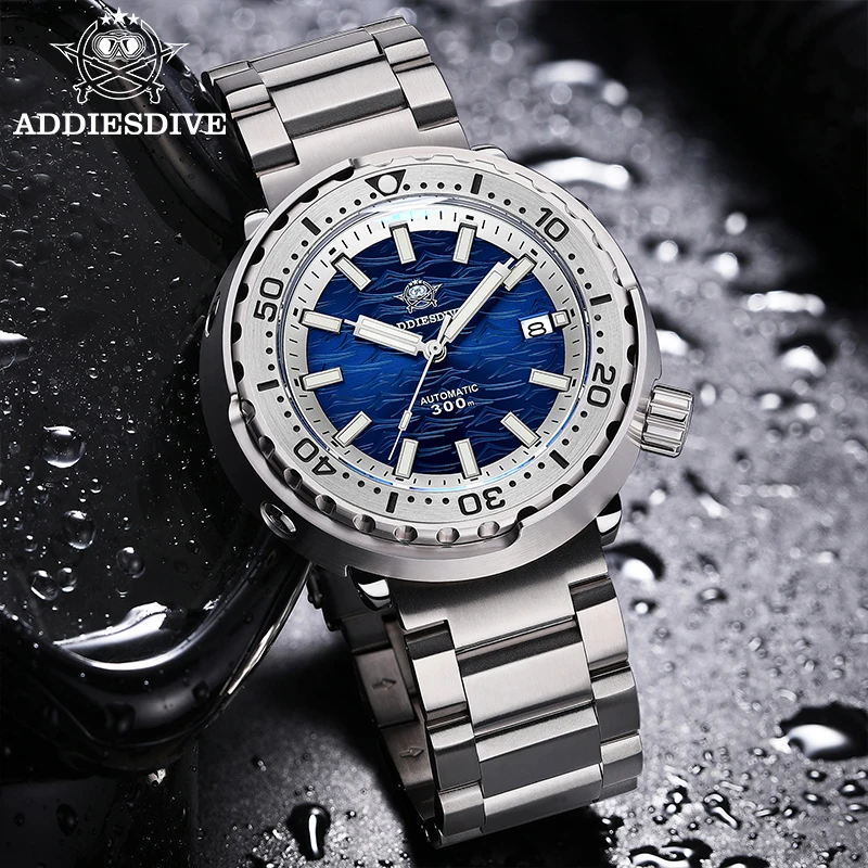 ADDIESDIVE AD2098 Men's Automatic Diver Watch 41mm 300m Waterproof NH35A Movement Sapphire Crystal BGW9 Luminous Stainless Steel