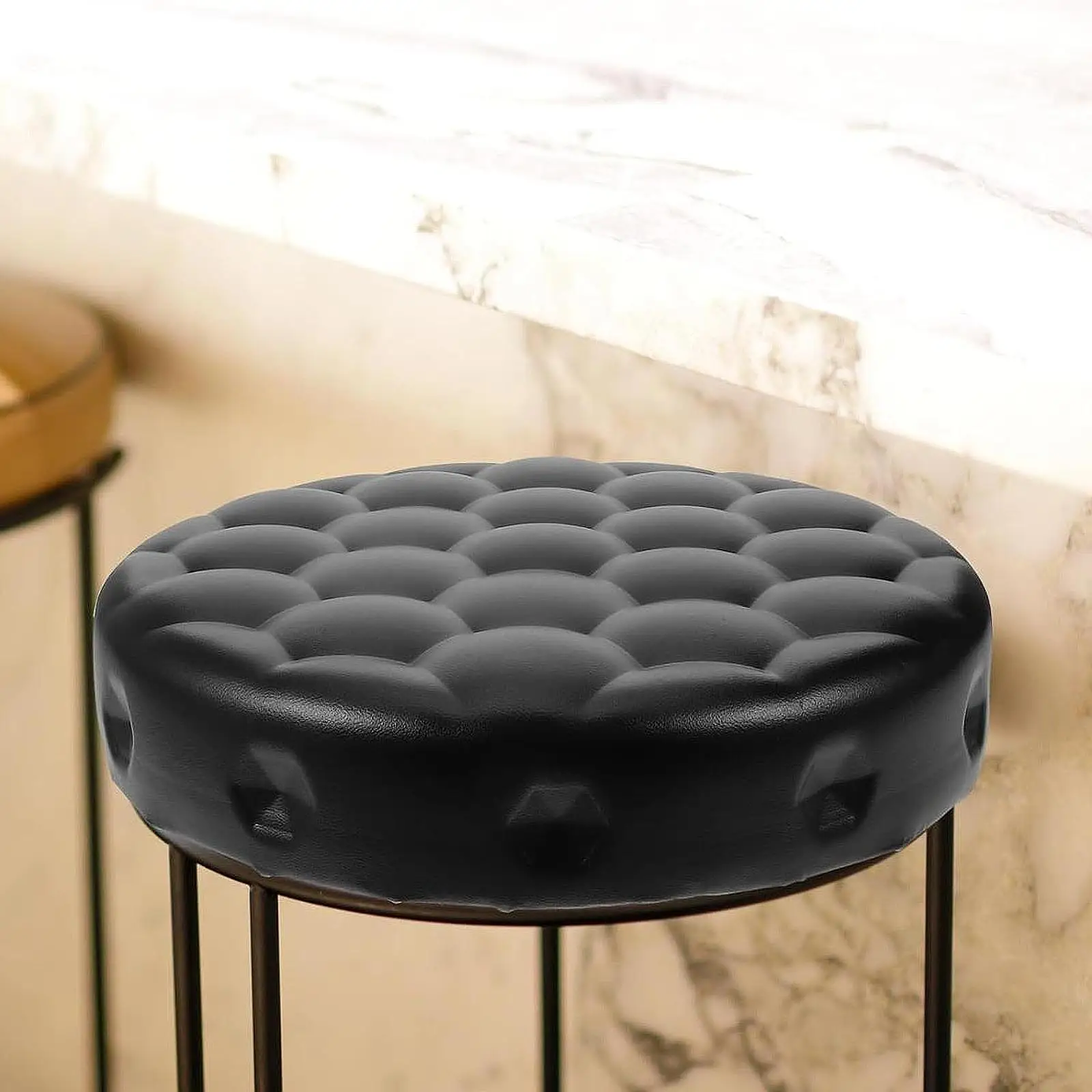 Barstool Seat Cushion Seat Top Comfortable Replace Parts Easy Installation PU Leather Cover Heavy Duty for Salon Barber Shop SPA