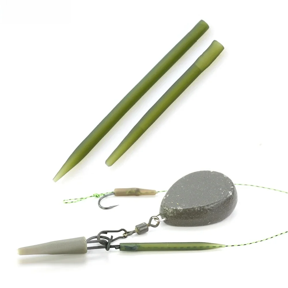 20 Pièces Manches anti-emmêlement connecter avec Hameçons Terminal Matériel de pêche carpe AH007