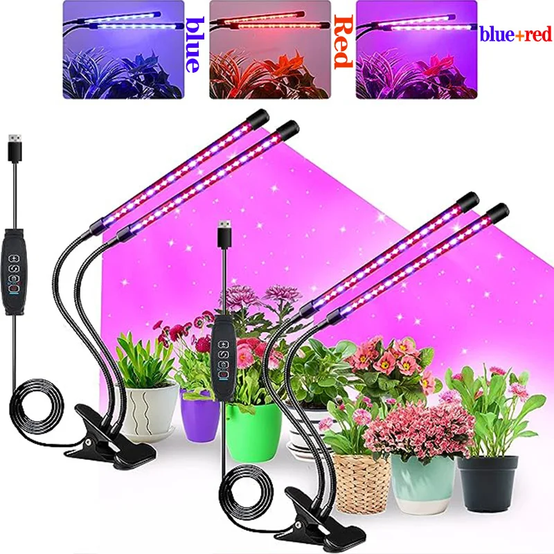 USB LED Plant Grow Light Indoor Garden 10 Dimmable Levels Grow Light Full Spectrum Timer Setting Hydroponic Greenhouse 3H/9H/12H
