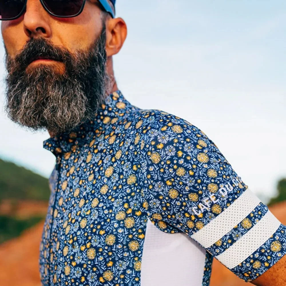 AliExpress NONE Cafe Cycliste 2025 men‘s Summer Short Sleeve Cycling Jersey Bicycle Road MTB bike Shirt Outdoor Sports maillot ciclismo hombre