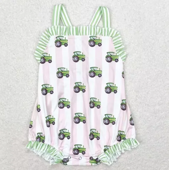 

New Fashion Baby Girls Clothes Truck Ruffle One Piece Rompers Little Girl Summer Sun suit Rompers