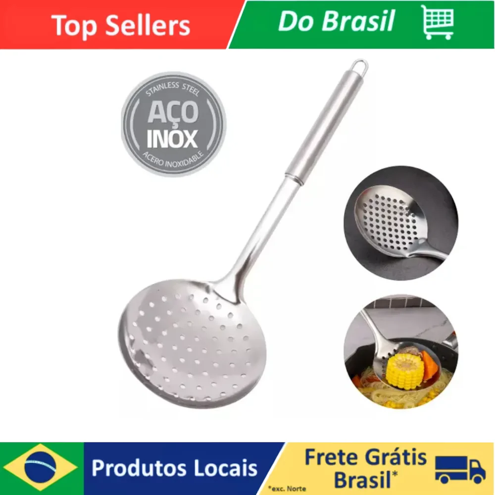 Escumadeira Pegador de Arroz Inox Acessório Utensílio de Cozinha