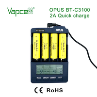 100% original OPUS BT-C3100 4 slot Battery Charger with 26650, 25500,26700,18650,16340 type can test capacity