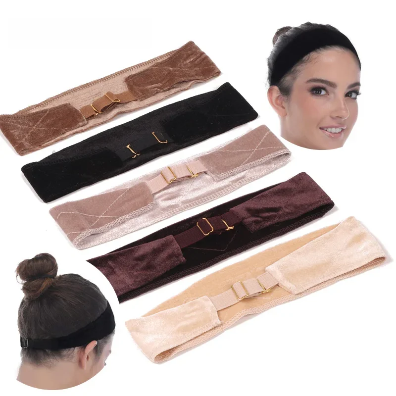 Plussign perruque Grip bandeau pour perruques frontales en dentelle réglable Invisible perruque bandeau de cheveux nu antidérapant velours perruque bande pour tenir les perruques