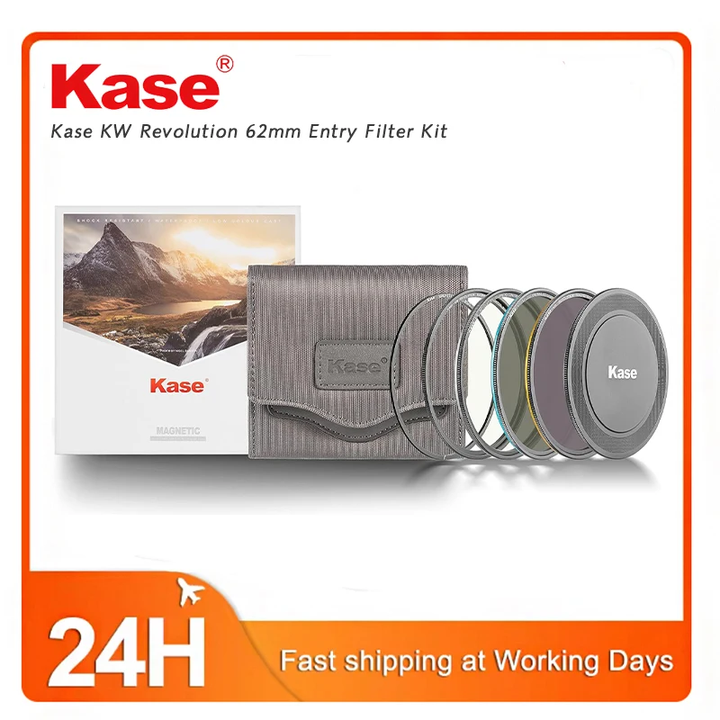 FOR Camera Lenses Kase KW Revolution 62mm Magnetic Filter Kit CPL ND8 ND64 Tempered Optical Glass with Color Coded Rings