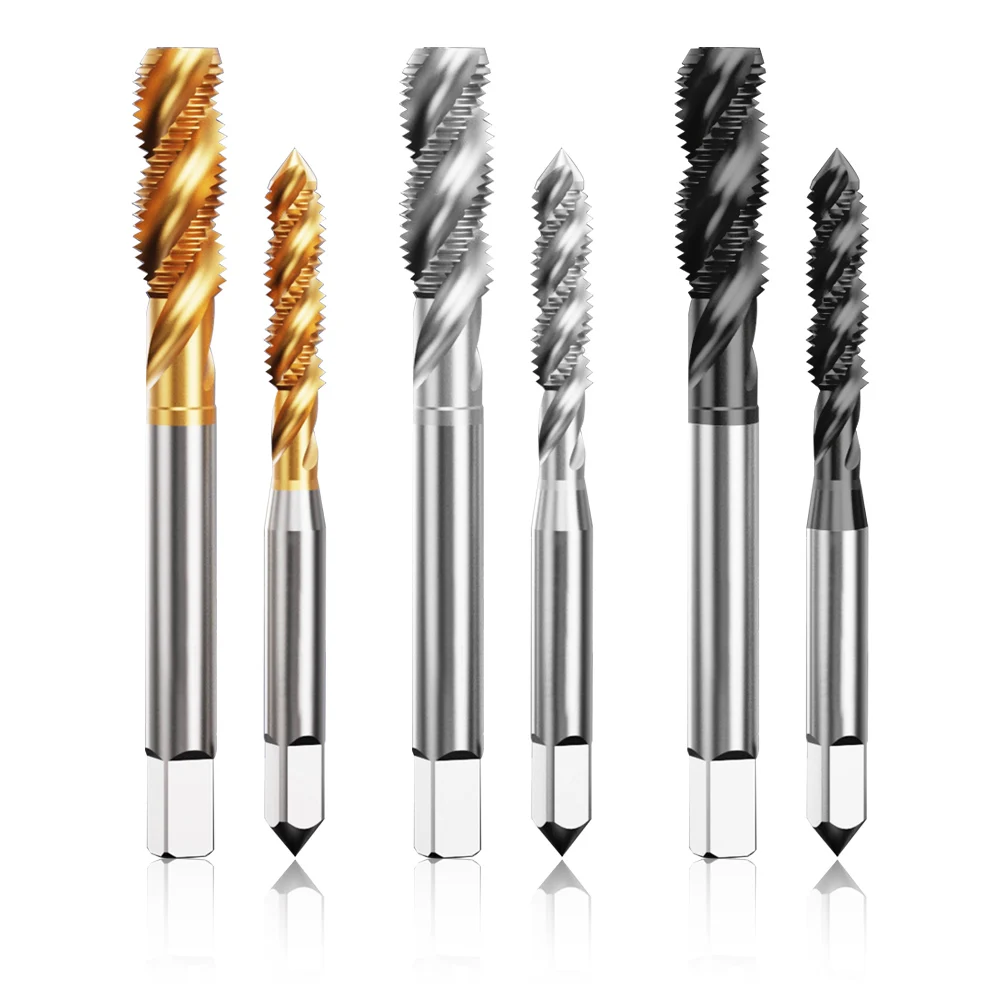 Spiral Flute Taps British American Standard Thread Taps HSS High Speed Steel for Metal Drilling Tapping