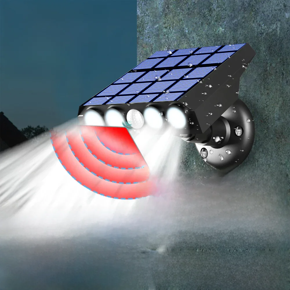 LED Solar Light Motion Sensor Street Lamp IP65 Waterproof Outdoor Spotlight Garden Courtyard Exterior Wall Emergency Lighting
