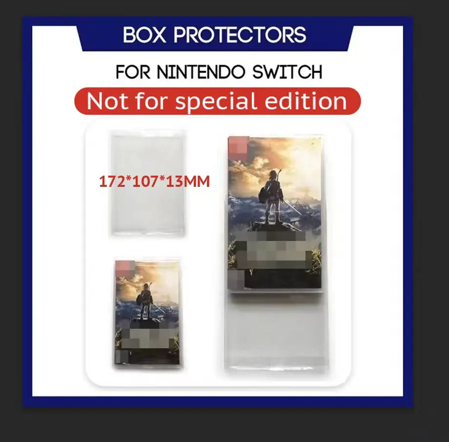 Funda protectora de caja para juegos de Switch, protección de plástico transparente hecha a medida