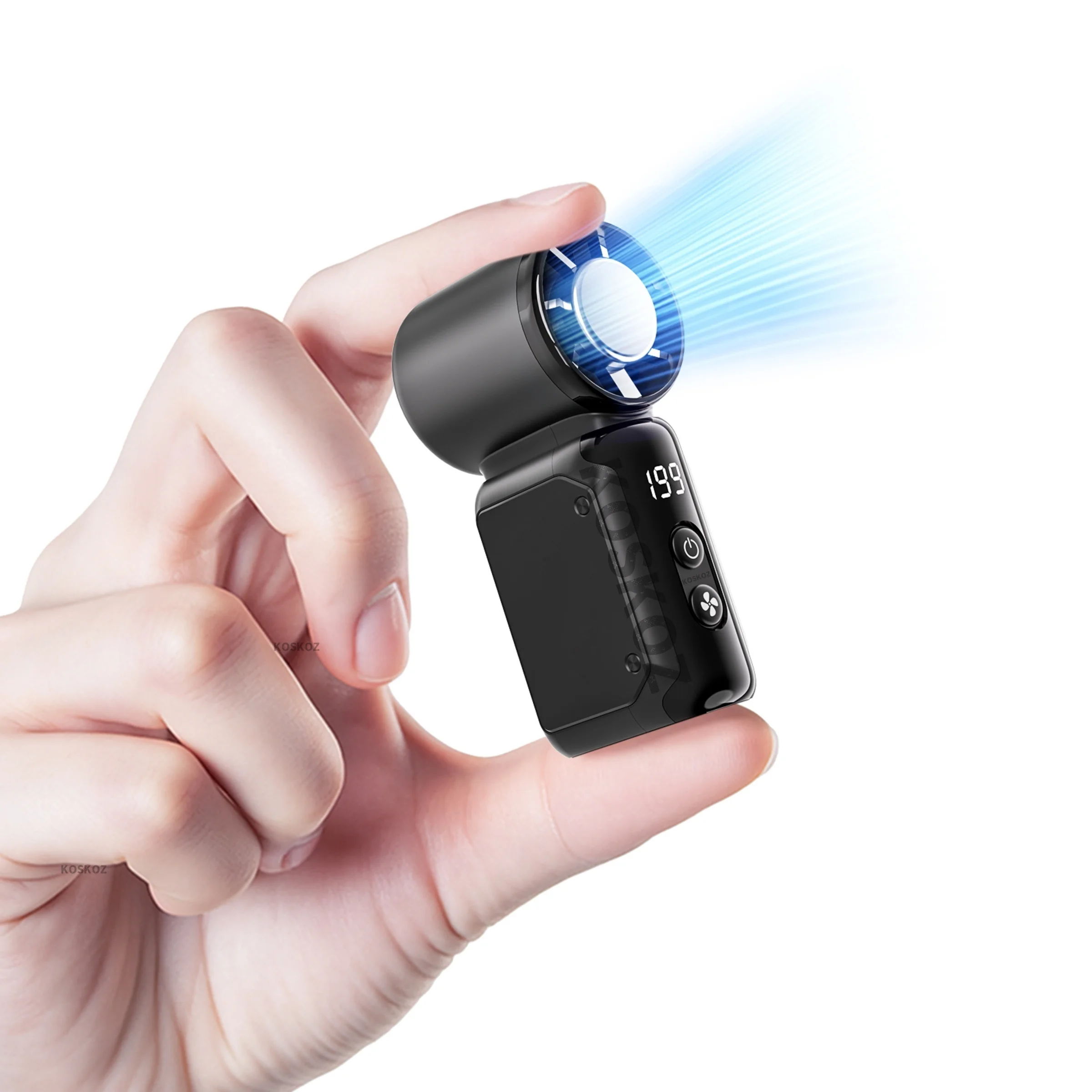 Ventilador Portátil Mini, Ventilador de Mão Recarregável USB com 199 Velocidades e Display LED para Maquiagem, Viagem, Presente de Verão para Mulheres