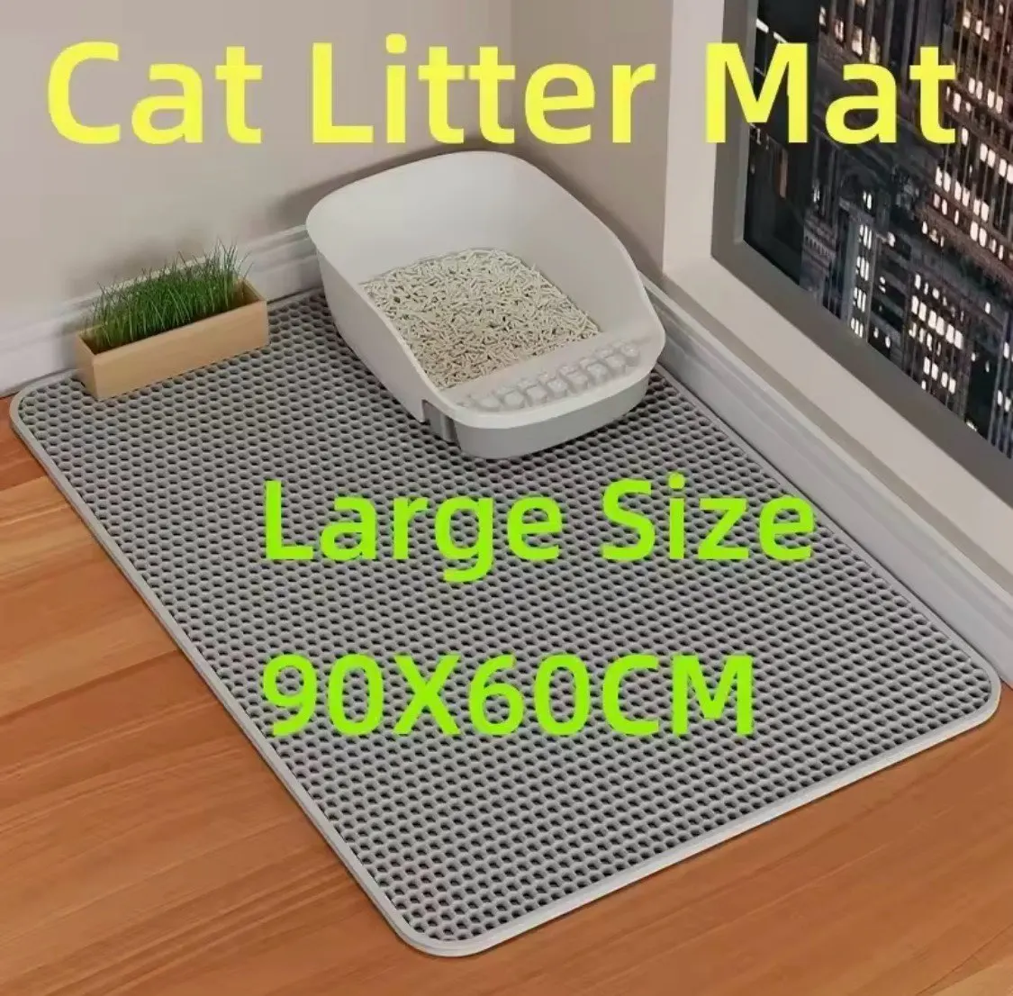 Customer review photo for Double-Layer Cat Litter Mat