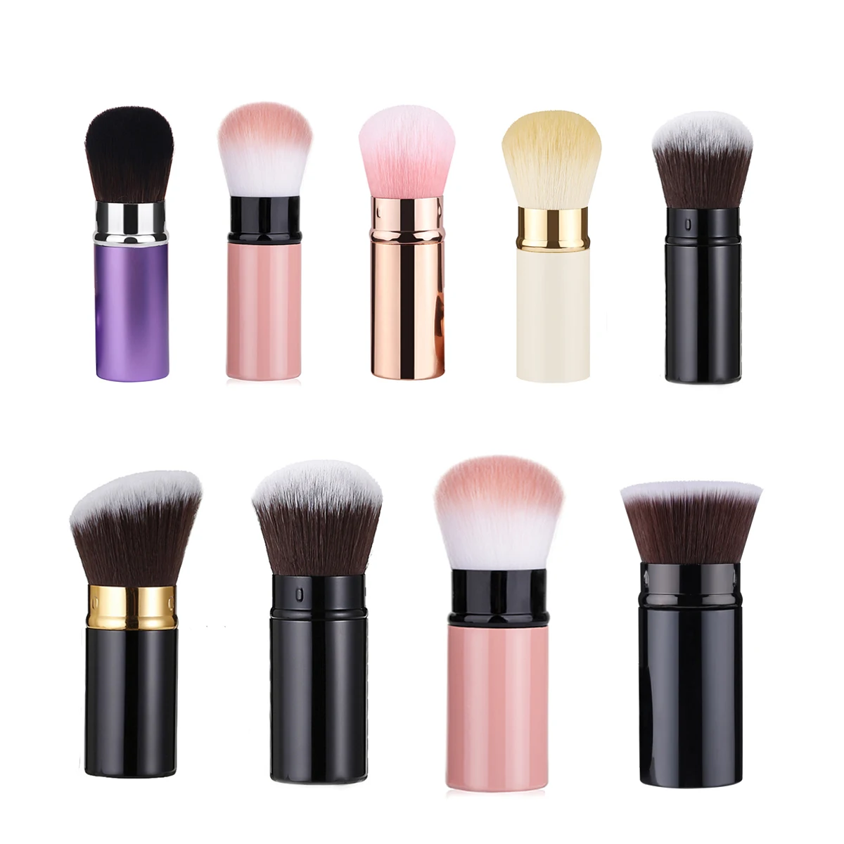 Quality Portable Mini Retractable Blush Brush Soft Loose Powder Foundation Makeup Brush Multi Functional Nail Beauty Makeup Tool