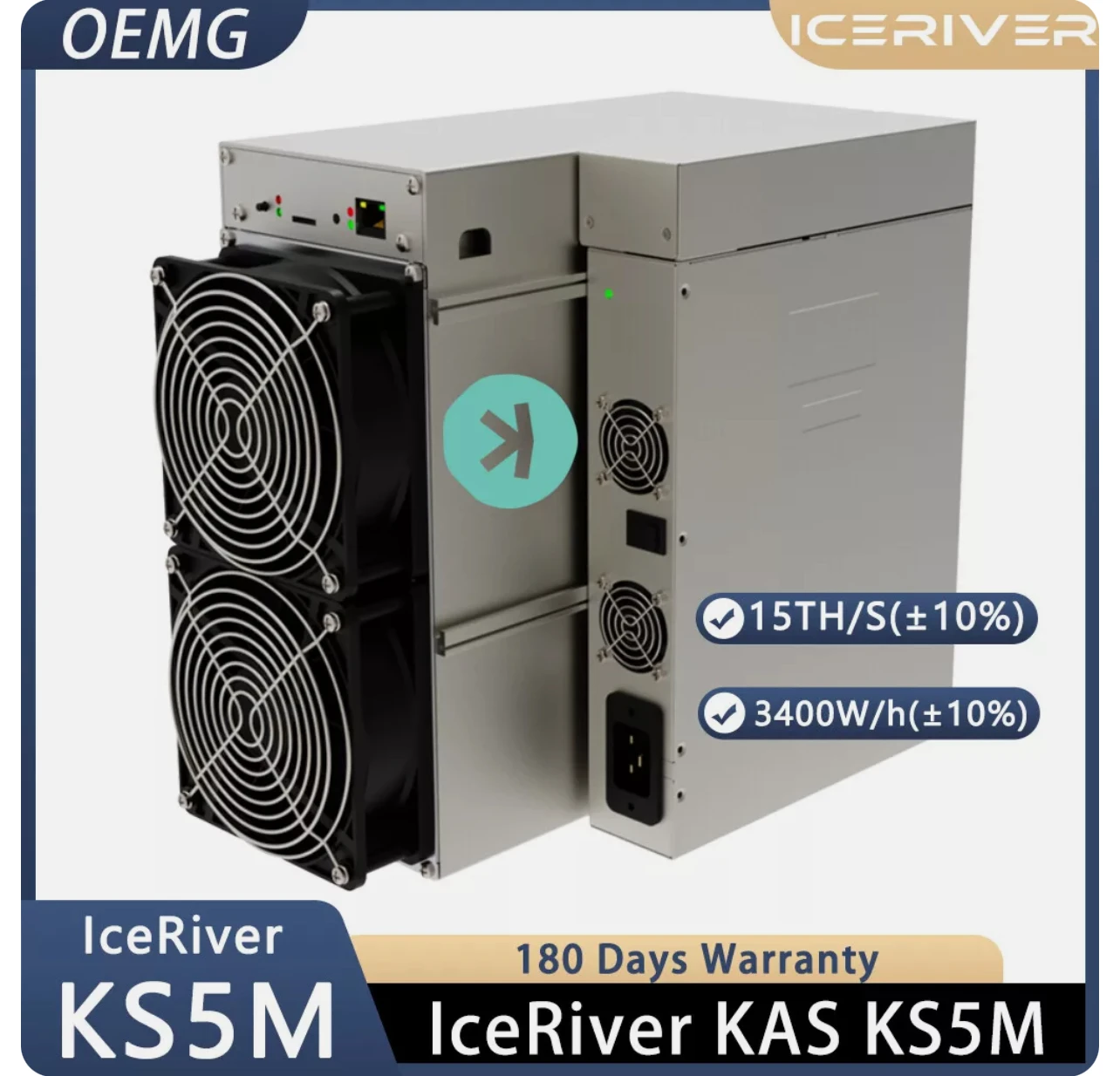 

Купите 2 и получите 1 бесплатно новый IceRiver KS5M Kaspa Miner KAS ASIC Miner 15T 3400W KAS с лампой