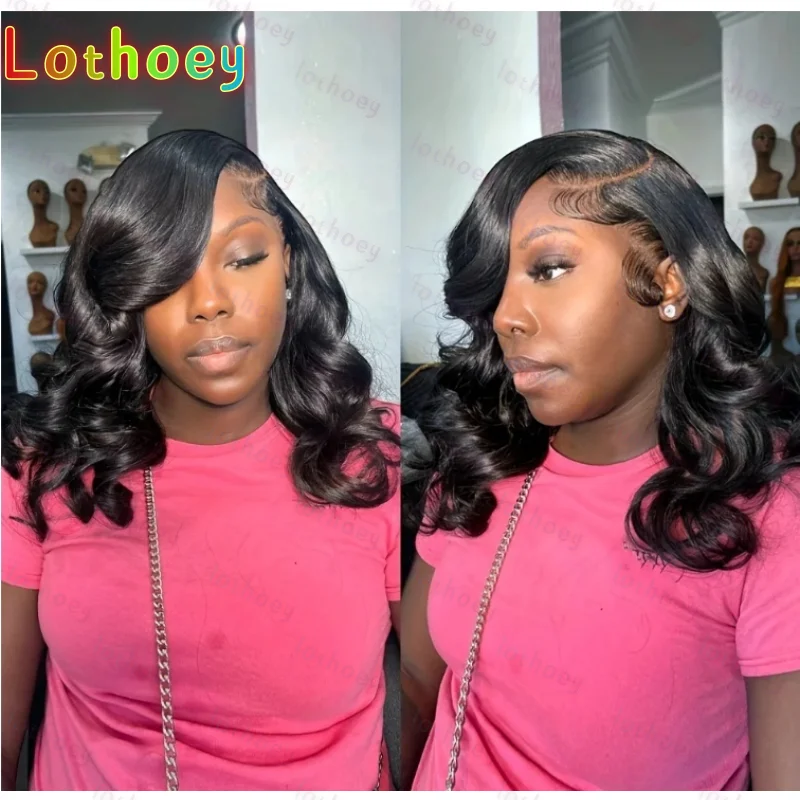 Body Wave Bob Wig  Transparent Lace Frontal Wig Brazilian Human Hair Wigs Remy Hair Body Wave Short Bob  Lace Front W