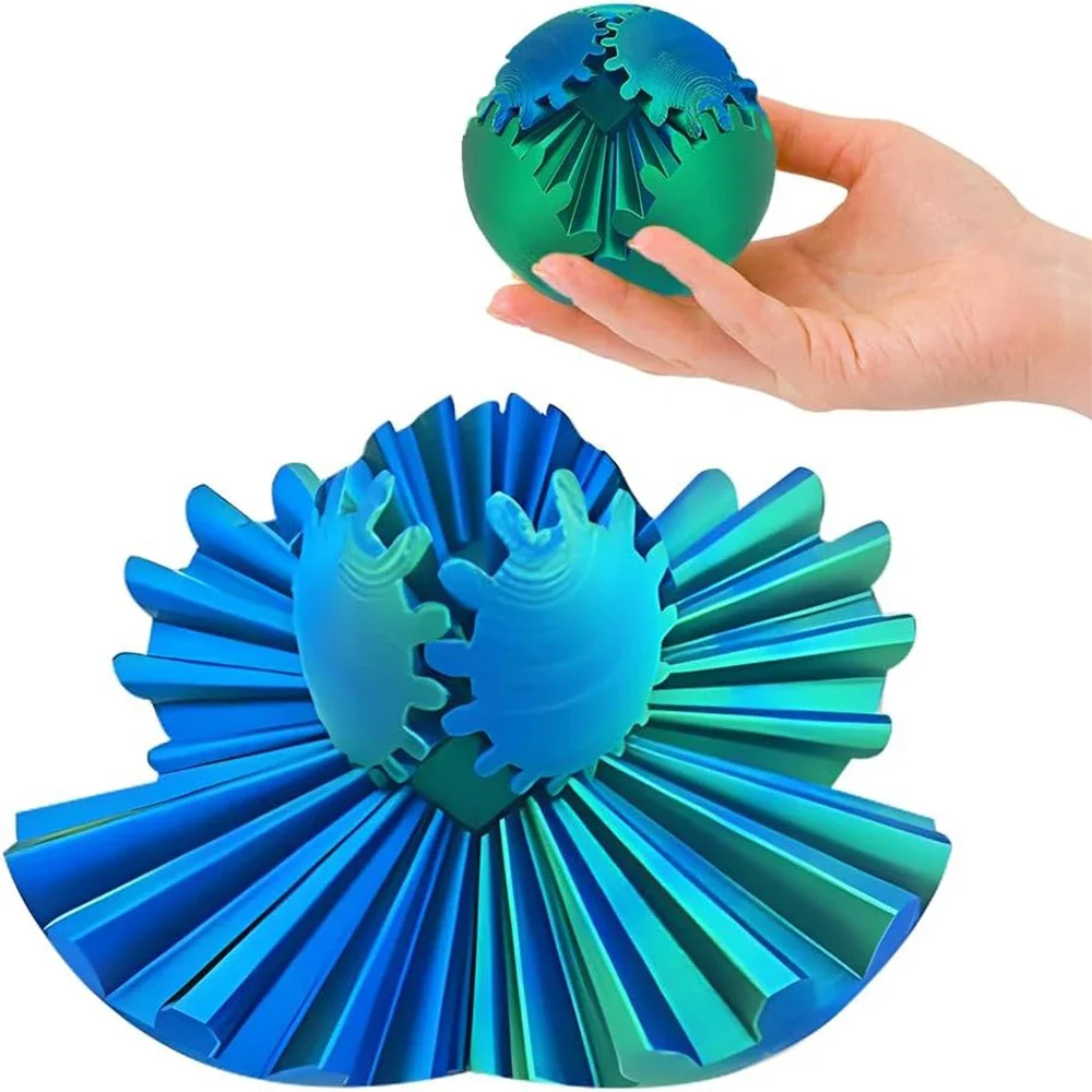 Gear Ball 3D Printed Fidget Toys Spin Ball or Cube Stress Relief Desk Toy Anxiety Relax Activity For Adults Kids Gift — zdjęcie 2