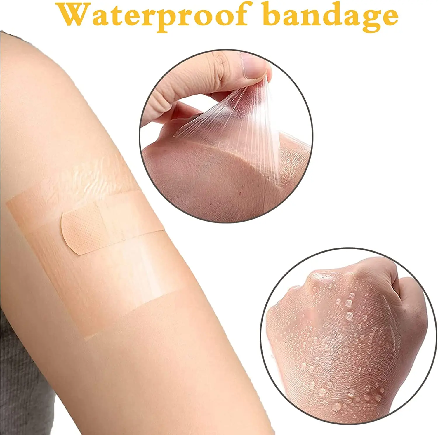 Transparent Stretch Adhesive Bandage Waterproof Bandage Clear Film Adhesive Bandages Dressing Tape (15cm x 200cm/ 6in x 80in)