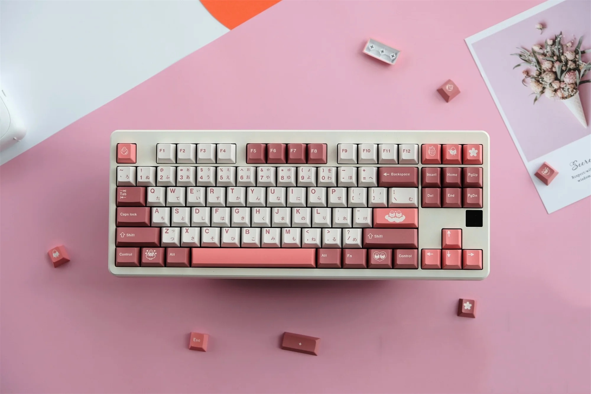 Keycaps personalizados para teclado mecânico, GMK Daifuku Keycaps, PBT Keycaps, Perfil cereja, DYE-SUB, 129 chaves