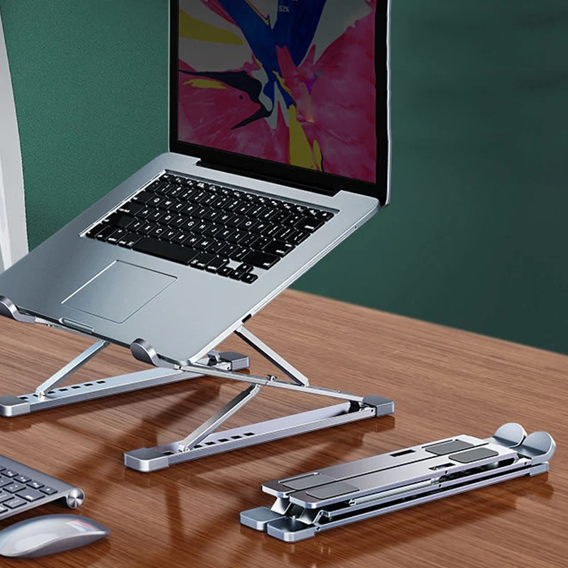 Support Base For Laptop Bracket Aluminum Notebook Support Stand Cradle Tablet holder Desk Accessories Stand Metal Folding